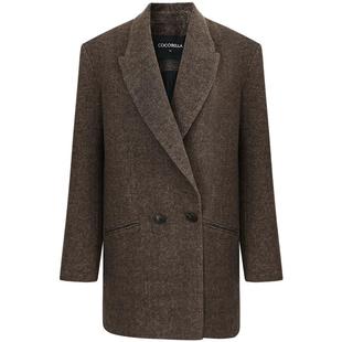 COCOBELLA知性通勤羊毛混纺西装女秋冬新款廓形毛呢外套SI3222-2