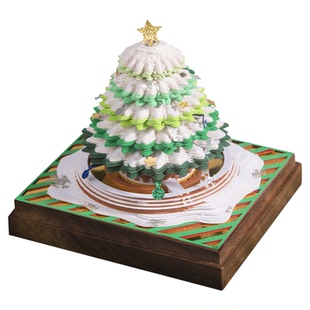 3D立体便签纸雕手撕创意感恩平安夜圣诞树灯光款节日送人自用礼物