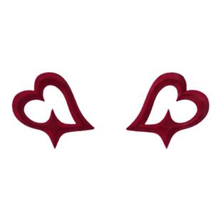 QUORRA S CHORD3D打印植绒红丝绒爱心耳钉耳环