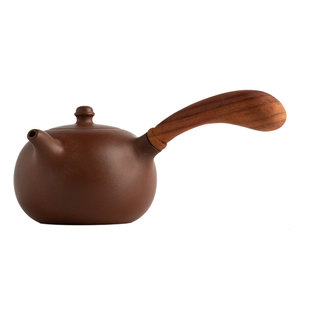 三勤堂紫砂壶家用功夫茶具泡茶器木柄侧把茶壶普洱茶白茶专用壶