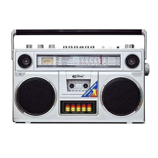 复古手提台式收音录音机双声道立体声磁带机高低音四喇叭FM全波段