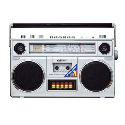 复古手提台式收音录音机双声道立体声磁带机高低音四喇叭FM全波段