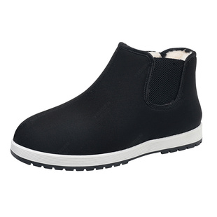 意迪森老北京布鞋高帮老人棉鞋中老年男款冬季加绒加厚绵羊毛棉鞋