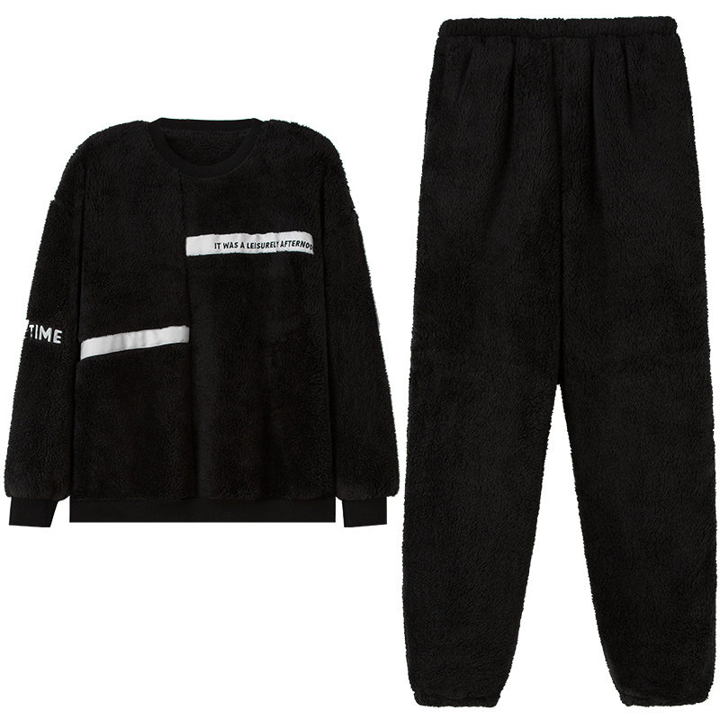 妮狄娅男珊瑚绒休闲家居服套装