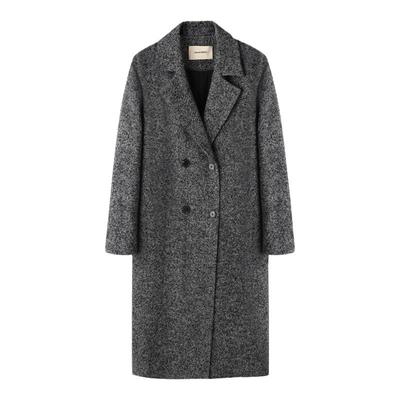 人字纹羊毛廓形大衣高定工艺