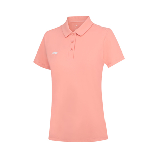 李宁短袖POLO衫女士健身系列春季翻领女装上衣针织运动服