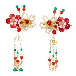 汉服发饰儿童汉服头饰女孩古风流苏发夹女童超仙敦煌飞天古装配饰