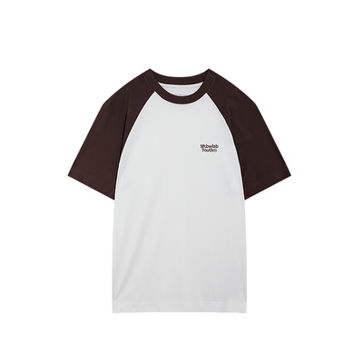 美特斯邦威撞色logo插肩短袖T恤