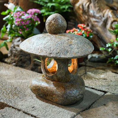 中式仿古庭院灯户外太阳能石灯笼别墅花园草坪灯造景布置装饰摆件