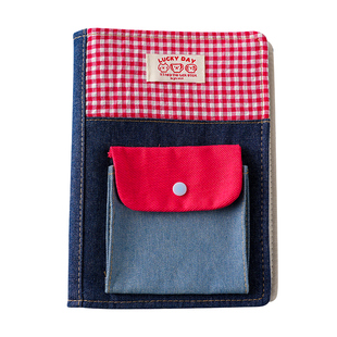 创意拼色格子牛仔卡册4宫格活页高颜值ins风明星小卡收纳册a5布艺拍立得相册大容量女生3寸小卡收集册外壳