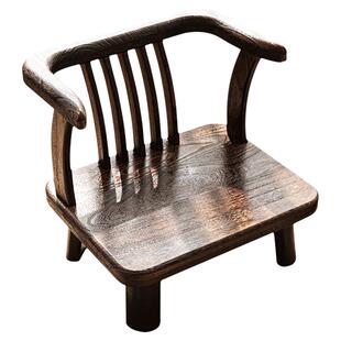 实木家用小椅子日式靠背圈椅休闲扶手椅茶桌椅舒服阳台矮椅靠背椅