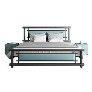 铁艺双人床1.8米简约现代加厚加固环保床公寓出租房1.5米单人床