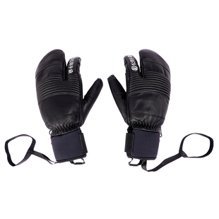 日本松冈龙虾真皮滑雪手套加厚吸湿防水单双板三指手套新款