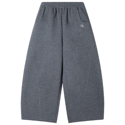 【奶芙糯米裤】软糯磨毛棉 宽松百搭弯刀裤针织裤子女童秋新款