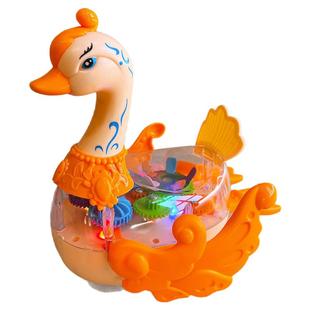 儿童玩具电动早教益智婴儿0-3岁1自动万向行驶齿轮天鹅灯光音乐6