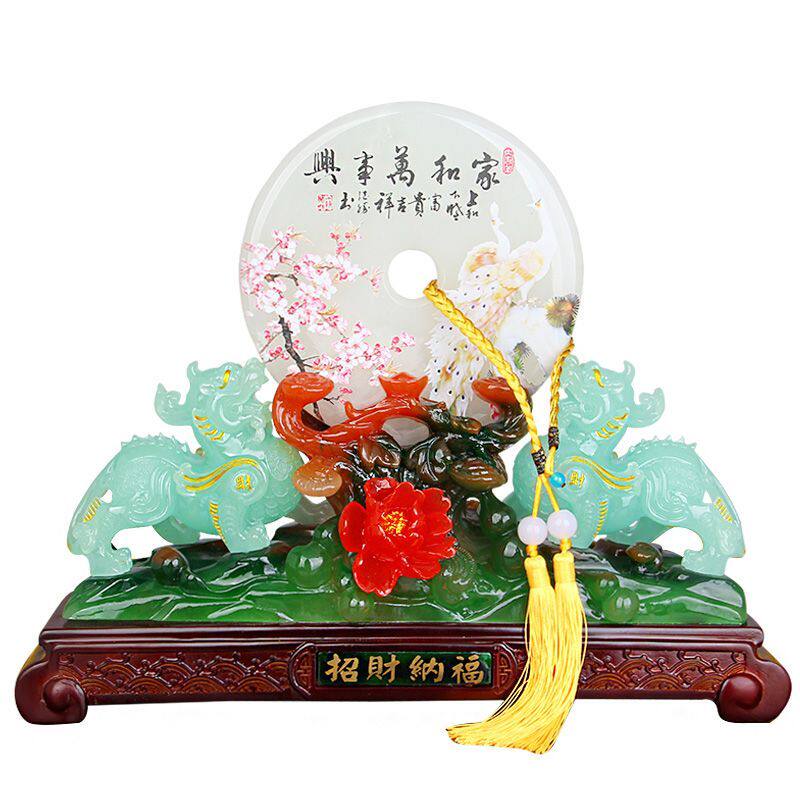 貔貅摆件招财皮丘一对玉石平安扣