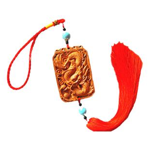 桃木龙挂件饰品青龙祥龙生肖龙单龙戏珠木雕工艺品实木龙牌挂饰