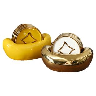 金元宝小碟子陶瓷烤肉火锅蘸料碟调料味碟酱料酱油醋碟小盘子精致