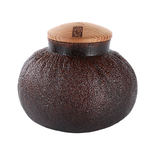 新中式柚子茶叶罐手工非遗王伯阳茶罐天然创意茶罐便携黑柚子皮
