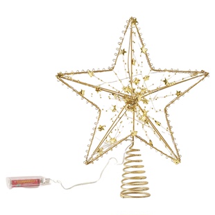 泓瀚圣诞树顶部挂饰发光树顶铁艺星星五角星装饰挂件圣诞节装饰品