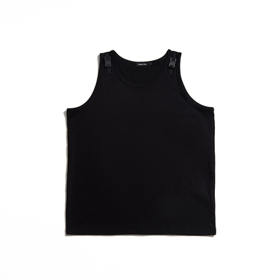 Blessed Folks重磅双肩胶扣机能酷纯棉美式复古窄肩健身运动背心