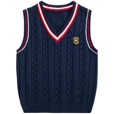 春秋毛线针织薄款学院风校服背心