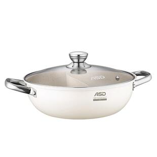 爱仕达鸳鸯锅火锅家用电磁炉专用锅加厚304不锈钢不粘火锅大容量