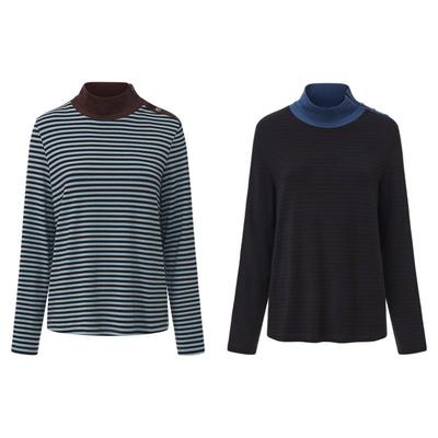 垂感羊毛复古肩扣设计T恤针织衫