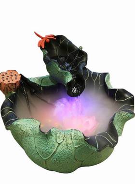 鱼缸盆景树脂喷泉荷趣风假山流水