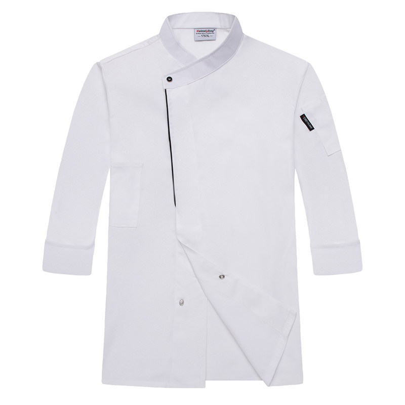 高档厨师服中长袖男厨师工作服七分袖酒店餐饮烘焙后厨房短袖定制