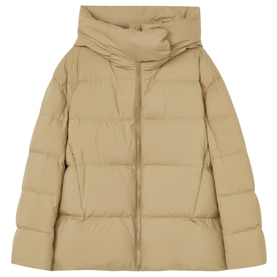 LANCY/朗姿2025冬新款白鹅绒休闲短款连帽羽绒服女百搭廓形面包服