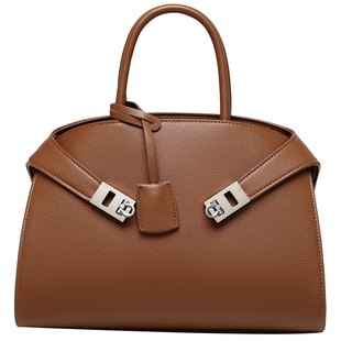 凡思曼时尚百搭款女大容量通勤拉链手提包简约气质款锁扣包女包