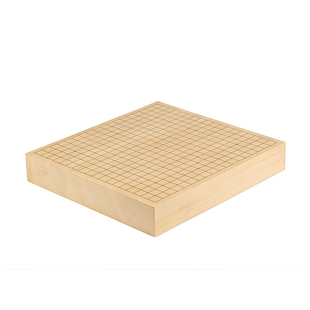 弈雅整木实木新榧本色8cm中式6cm专业单面围棋盘画线日式3cm拼盘