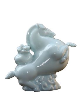 陶瓷生肖马摆件马上暴富开业礼品