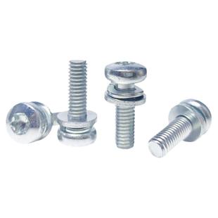 GB2672镀锌圆头8.8级盘头内梅花三组合螺丝钉带平弹垫 M3M4M5M6