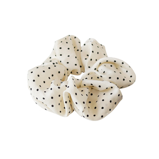 韩国缎面波点真丝大肠发圈女简约扎头绳皮筋气质百搭绑马尾bm发绳