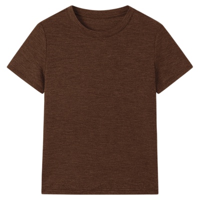 100澳洲羊毛圆领针织短袖