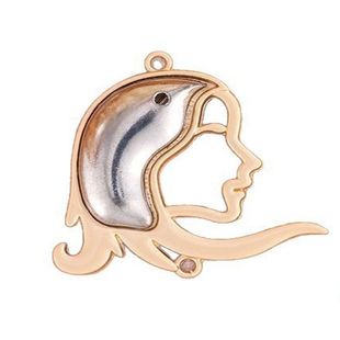 宋锦十二星座吊坠挂件宋锦diy底托包布合金底胚凹槽双面带盖挂饰