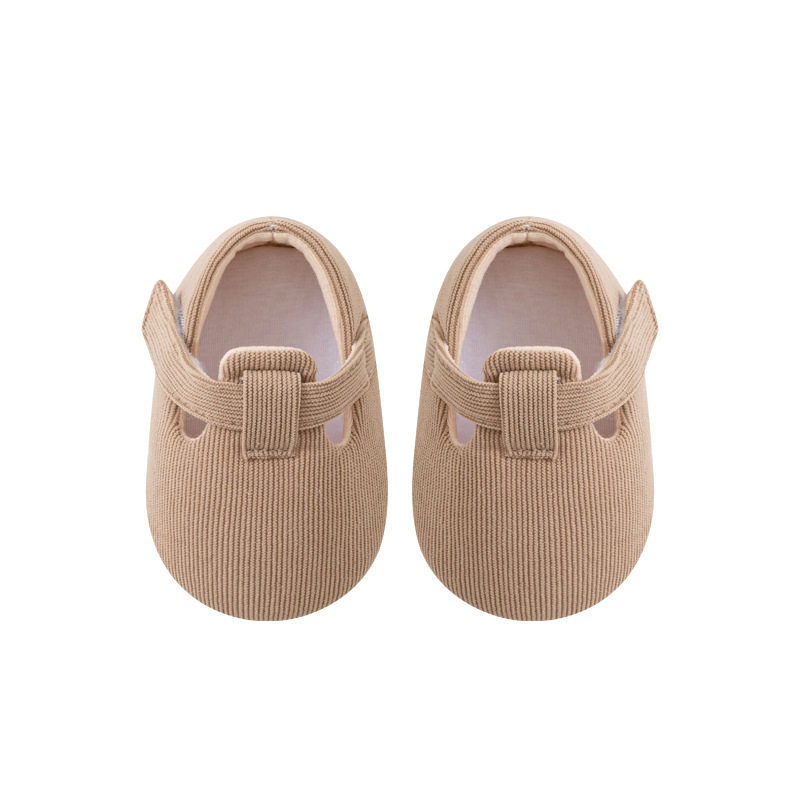 加厚夹棉防掉防滑婴儿鞋子秋冬魔术贴宝宝步前鞋韩版净色0-3-6月