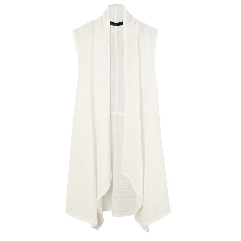 中长款马甲男潮流薄款无袖开衫白色披肩外套韩版时尚个性披风外搭