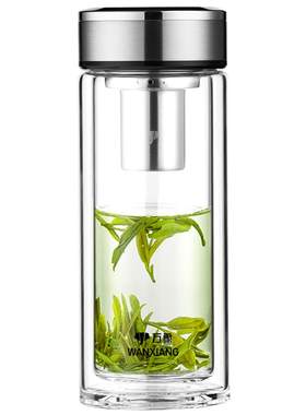 万象居家大容量双层玻璃杯410ML