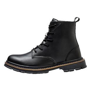 男工装靴黑色马丁靴钢包头防砸劳保鞋四季款防刺穿工地耐磨高帮靴