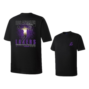 NBA官方洛杉矶湖人球队文化系列秋运动休闲T恤短袖球衣风