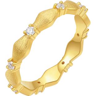 周六福几何戒指女指环手饰S925银高级感轻奢小众送女友女神节礼物