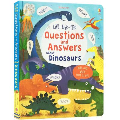 英文原版 Questions and Answers about Dinosaurs亲子阅读关于恐龙的问答翻翻书Usborne儿童科普百科知识书籍
