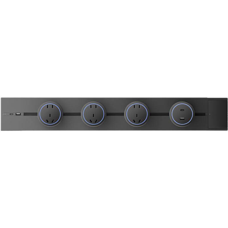 感应灯轨道插座带开关可移动明装厨房客厅家用电力磁吸滑轨usb-c