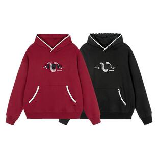 ics丨iconslab蛇年限定款贝壳绣连帽卫衣男女同款春新款宽松外套