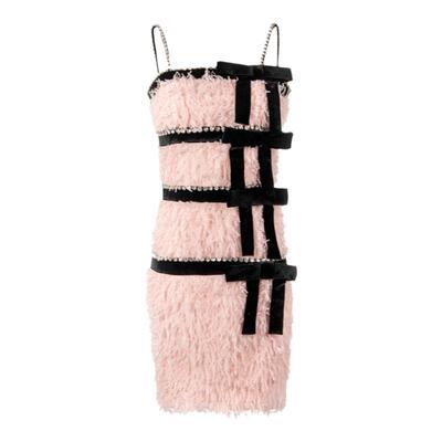 Maison Wester春季宋智雅同款时尚吊带裙蝴蝶结连衣裙可露丽穿搭