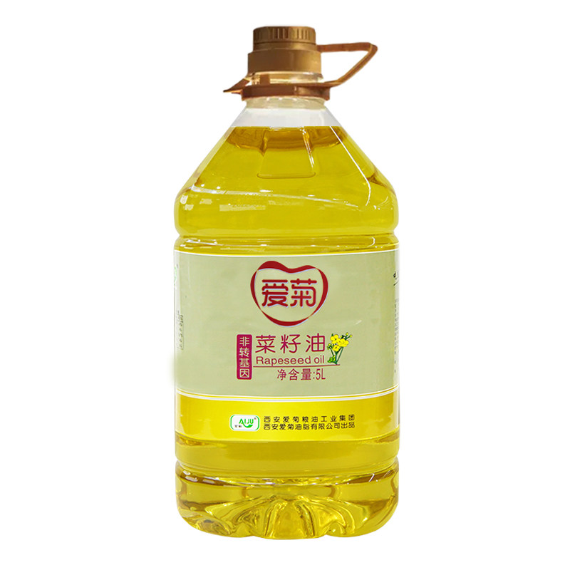 爱菊一级菜籽油5L 压榨食用油 家用大桶炒菜油