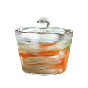 日本一夜渍腌菜罐加厚玻璃泡菜碗家用重石浅渍咸菜缸日式泡菜坛子